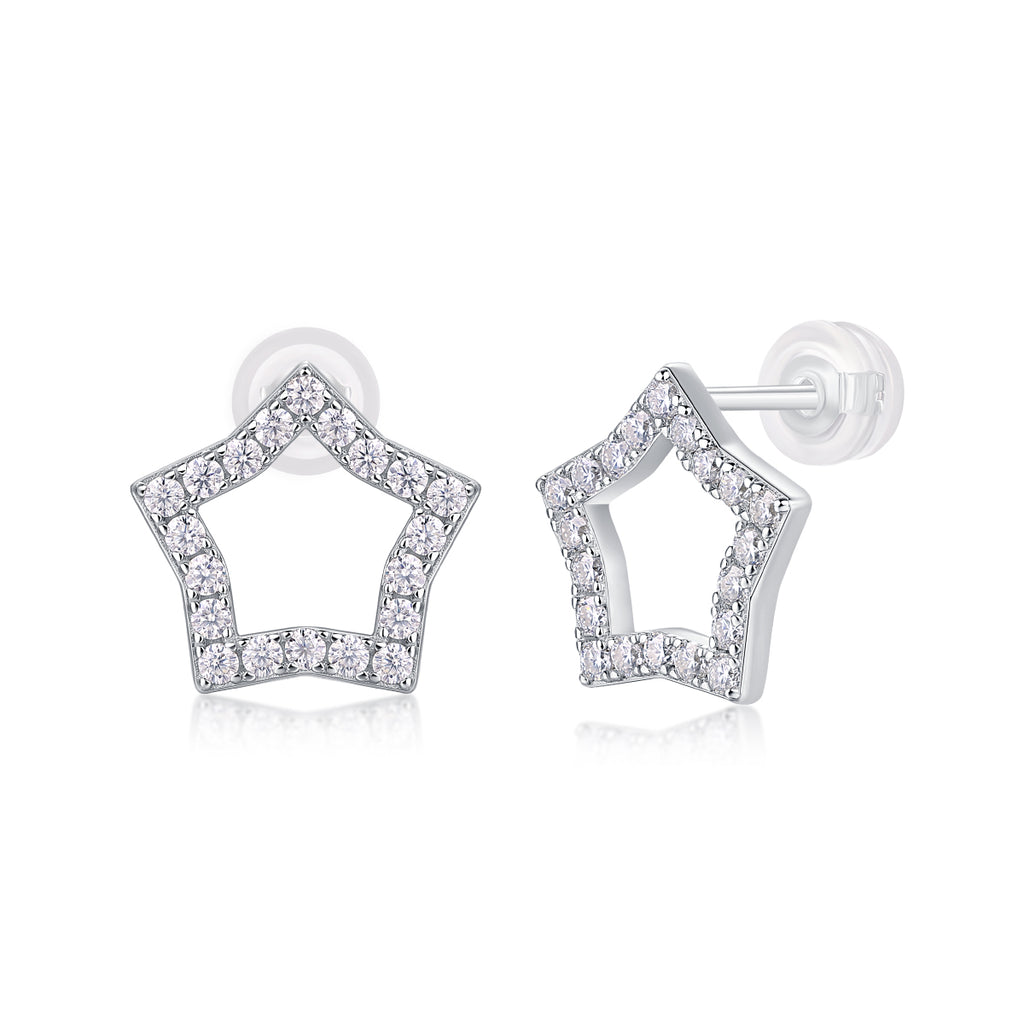 Tonight New Star - Moissanite Sterling Silver Earrings