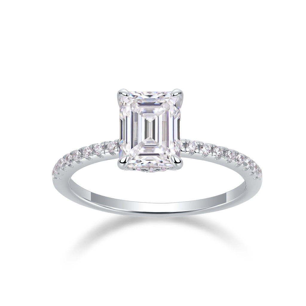 Square Diamond Ring Luxury Silver Ring