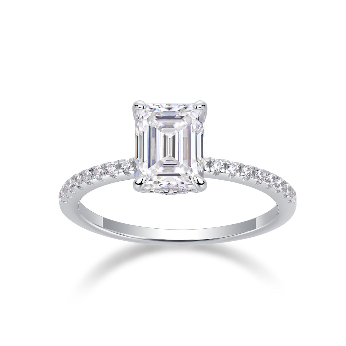 Square Diamond Ring Luxury Silver Ring