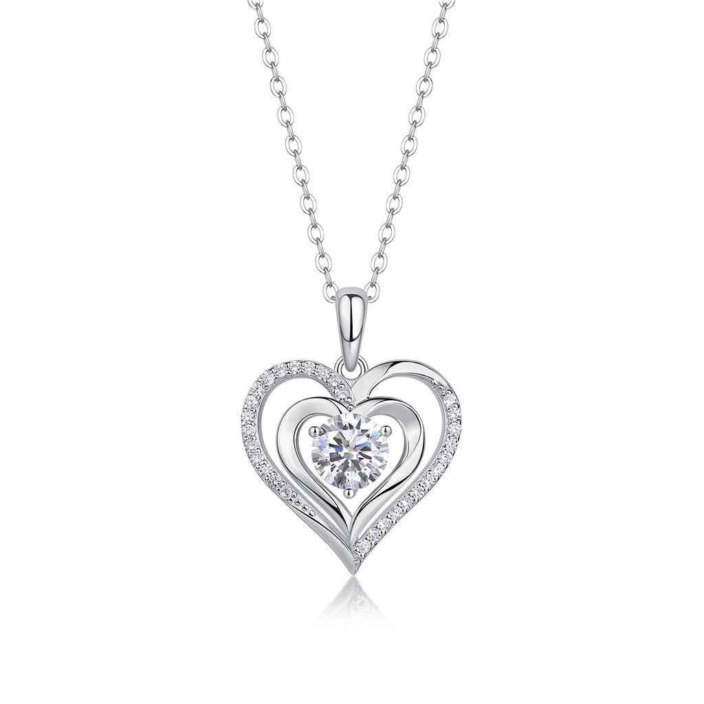 Heart To Heart Luxury Fashion Diamond Pendant Necklace