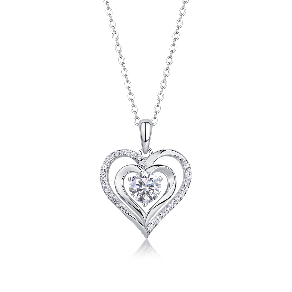 Heart To Heart Luxury Fashion Diamond Pendant Necklace