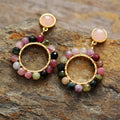 Tourmaline Crystal Handmade Earrings | Natural Stone | Original Design | Multi-Motif