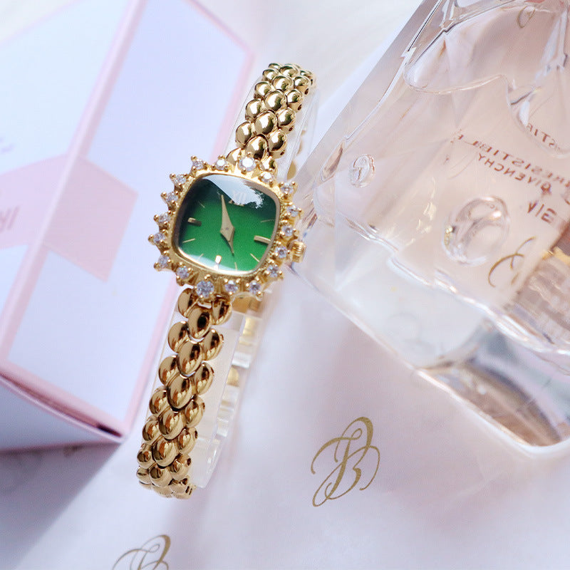 Women's Niche Vintage Thin-Chain Watch | 6mm Ultra-Thin | Gemstone Detail | 3 Styles
