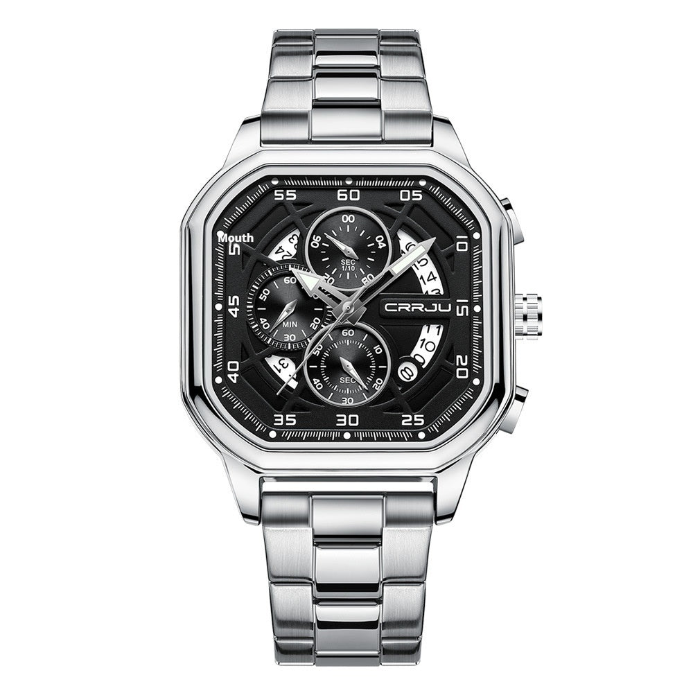 Square Couples Calendar Watch | Steel Strap | Waterproof | Crystal & Rose Gold | 4 Styles