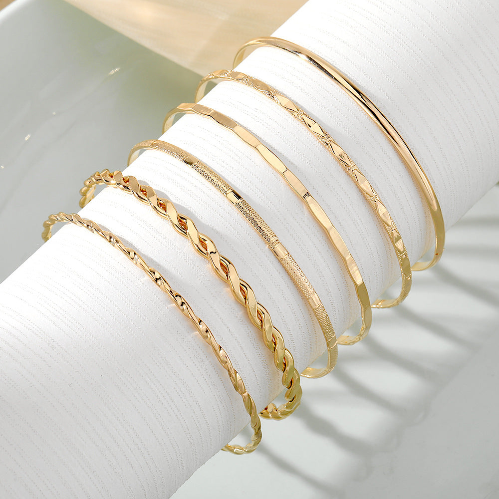 6-Piece Bohemian Chain Bracelet Set | Musical Note & Geometric | Gold