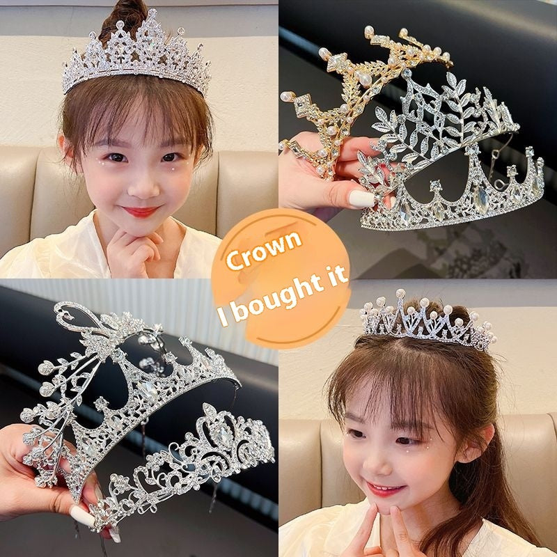 Girls' Princess Crown Hair Clip | 30 Designs | Diamond Rhinestone Pearl | Ages 3+ | Hair Jewelry