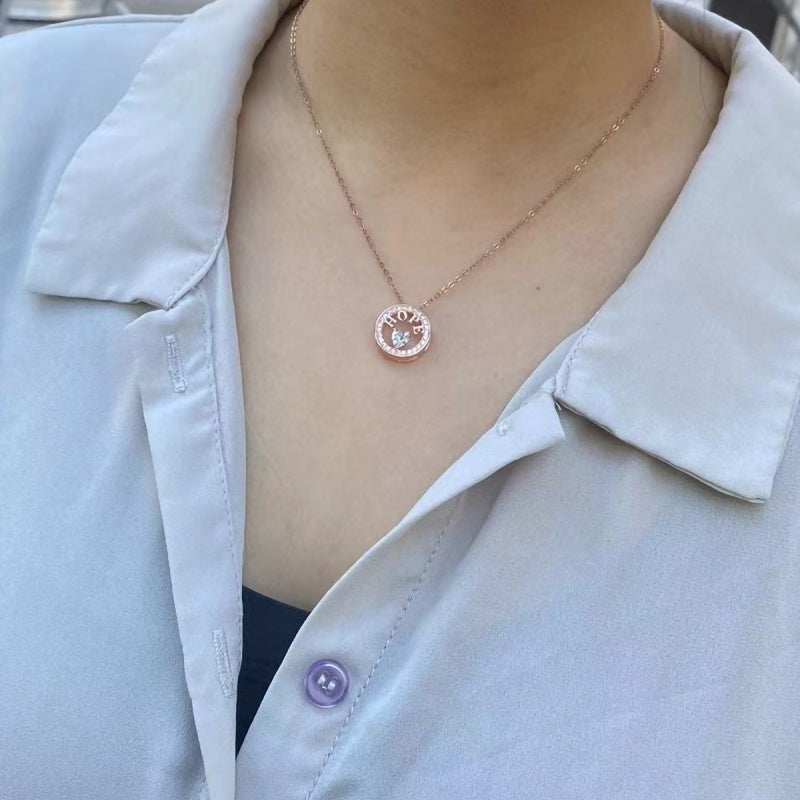 Emma Manor Necklace For Women,18k Gold Plated,Diamond Hope Pendant Necklace