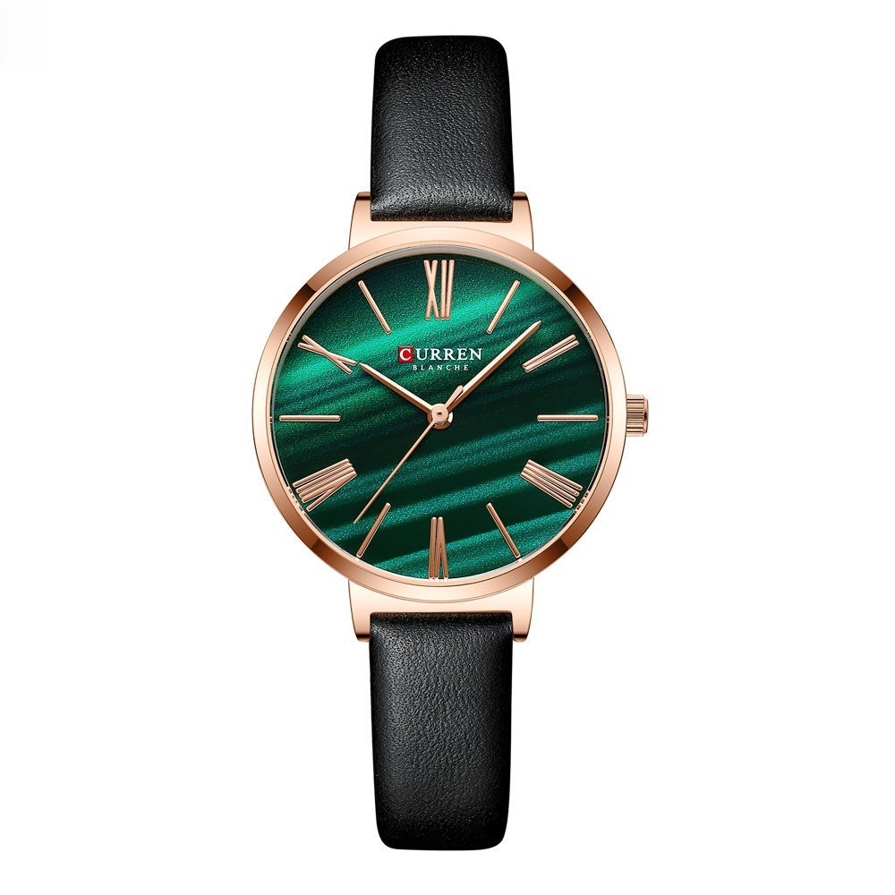 Women's Small Dial Leather Strap Watch | 8mm | 3 Color Palettes