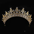 Queen Bridal Wedding Crown Headdress | Diamond Detail | 3 Finishes | Bridal Hair Jewelry
