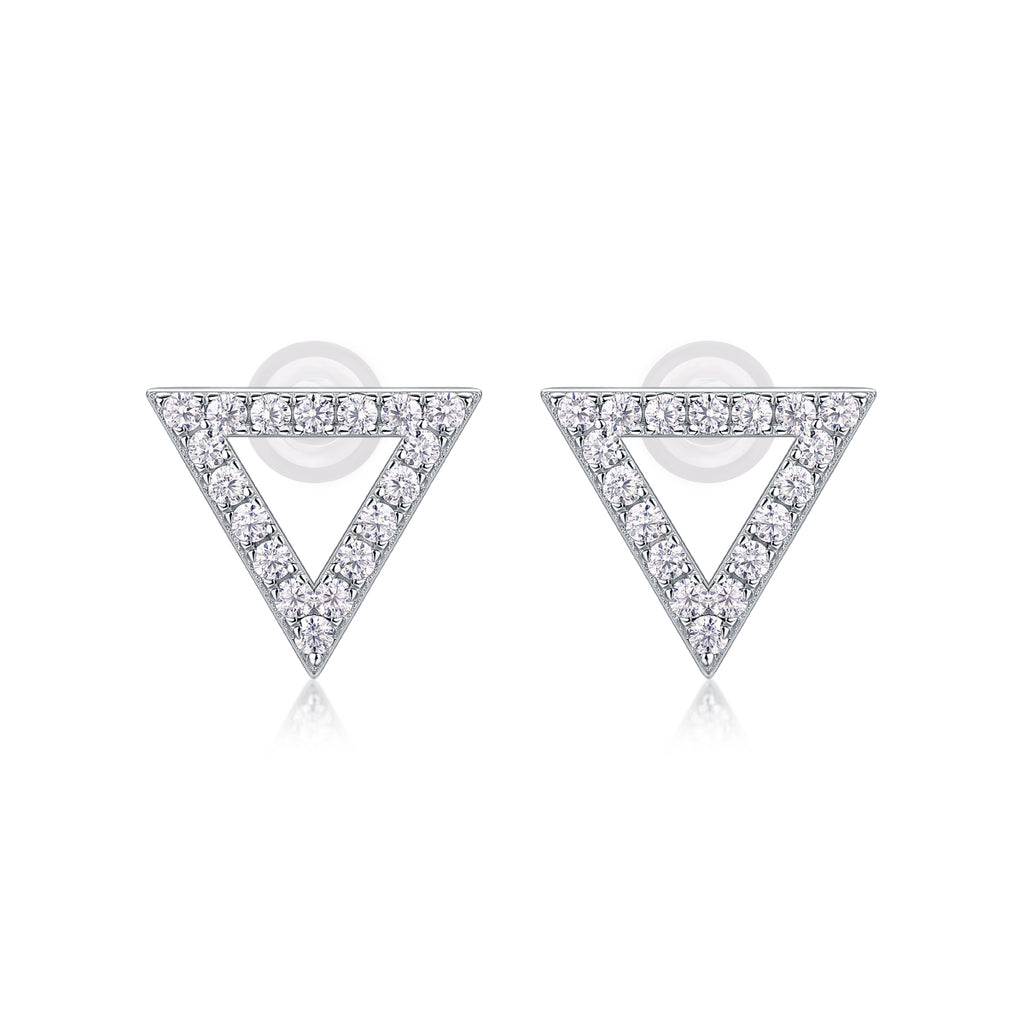 Unique - Platinum-Plated Moissanite Stud Earrings