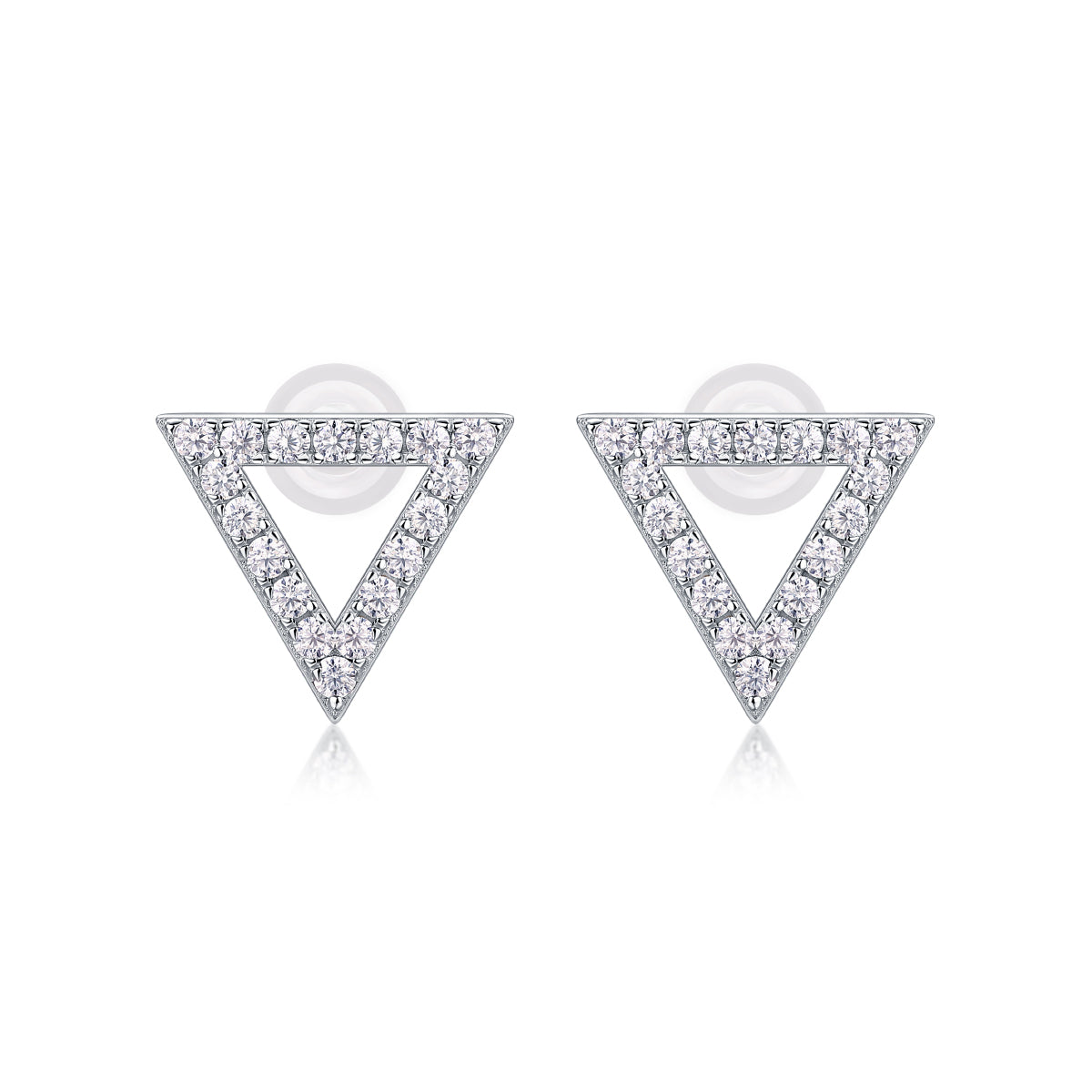 Unique - Platinum-Plated Moissanite Stud Earrings