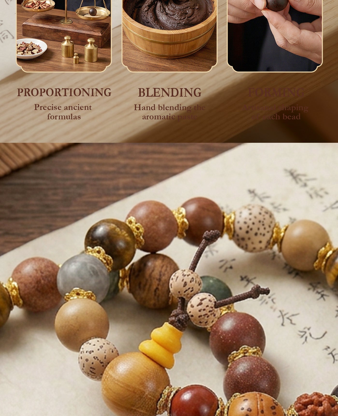 Traditional Chinese Medicine Five Elements Bracelet | Wu Xing | 4 Bead Sizes | Qi Balance