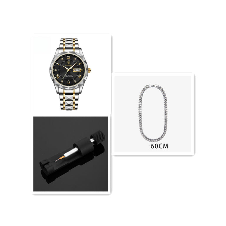 Men's Double Calendar Luminous Business Watch | Ultra-Slim 7mm | 9 Styles