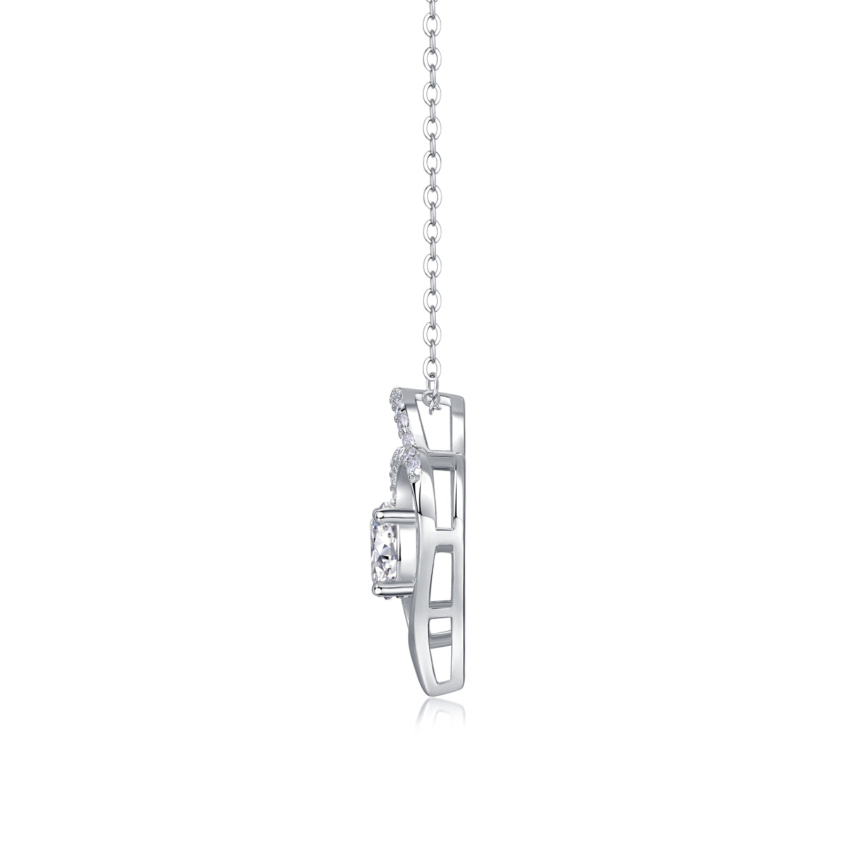 Heart To Heart Connected - 1-Carat Moissanite Pendant Necklace