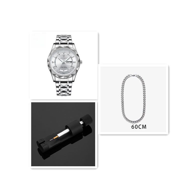 Men's Double Calendar Luminous Business Watch | Ultra-Slim 7mm | 9 Styles