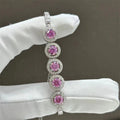 Pink Diamond Moissanite Bracelet | 2.5K Full Diamond Women's