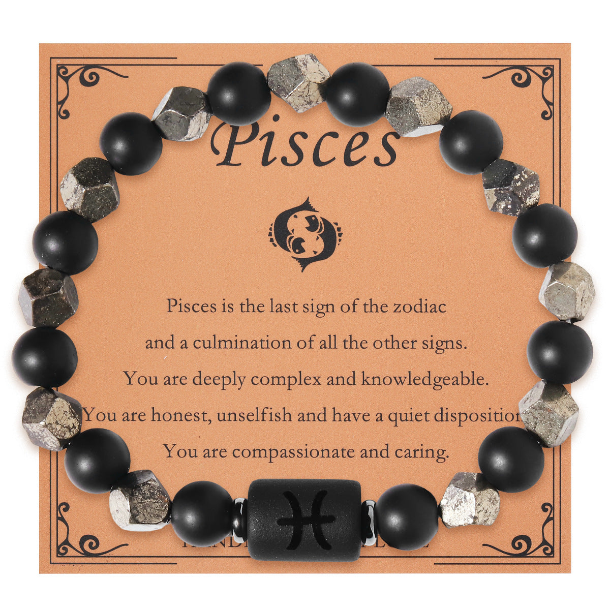 Zodiac Sign Natural Stone Beaded Bracelet | All 12 Constellations | Includes Card | Unisex