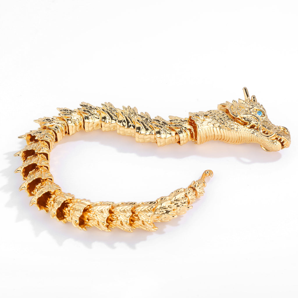 Handmade Dragon Head Bracelet | Silver | Retro Zodiac | 3 Sizes