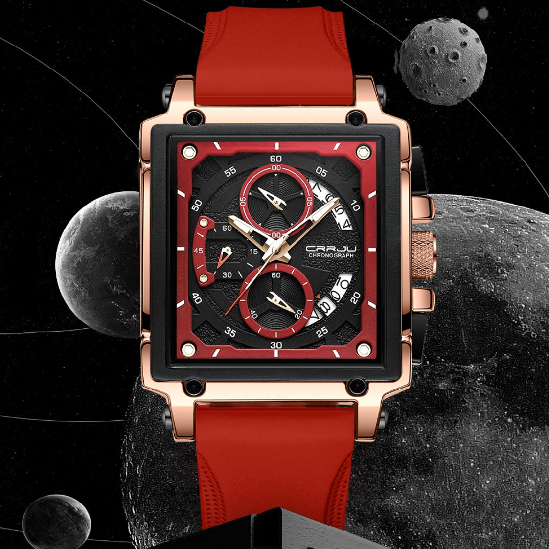 Men's Simple Business Calendar Watch | Mineral Glass | 30M Waterproof | Rose Gold Accents | 5 Colors