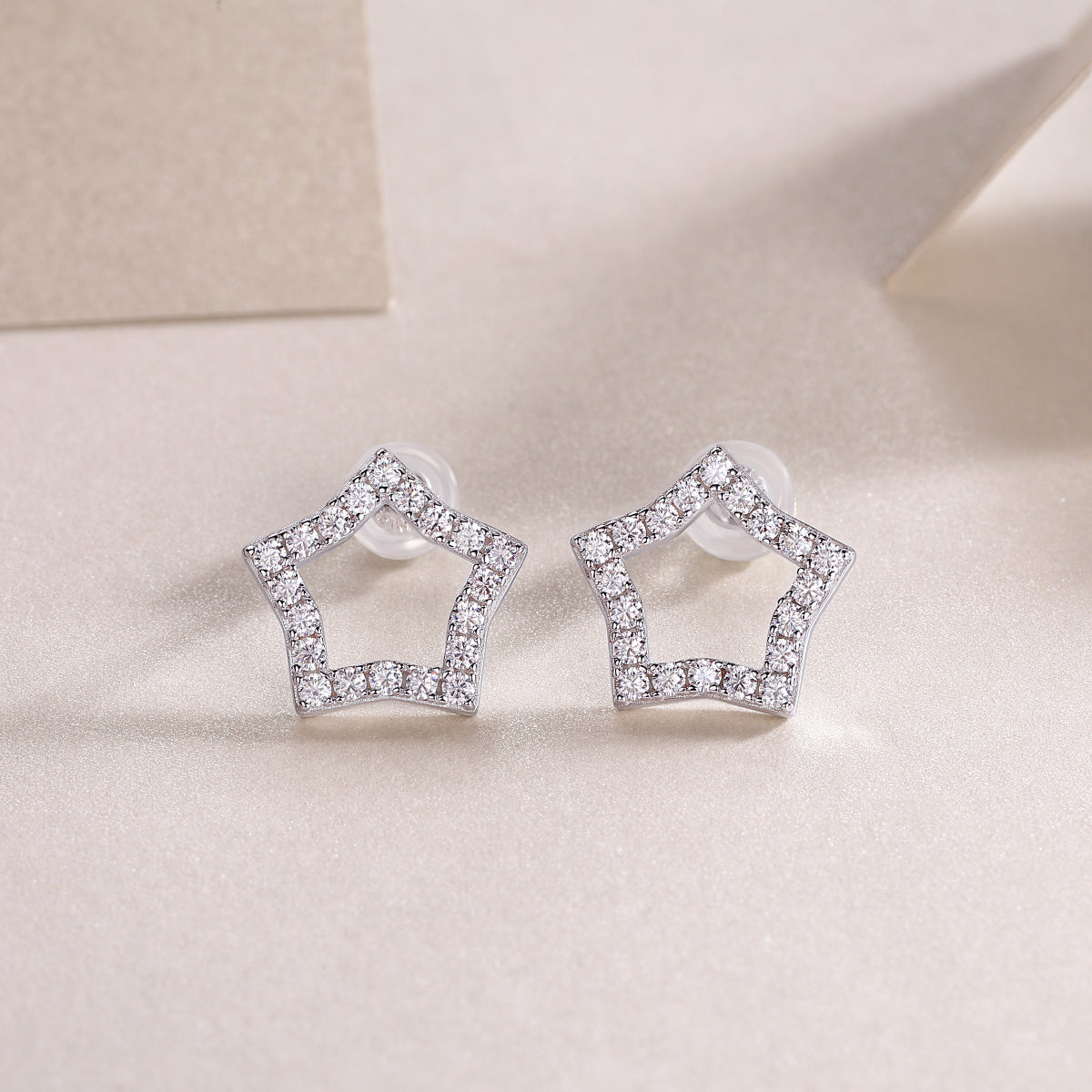 Tonight New Star - Moissanite Sterling Silver Earrings
