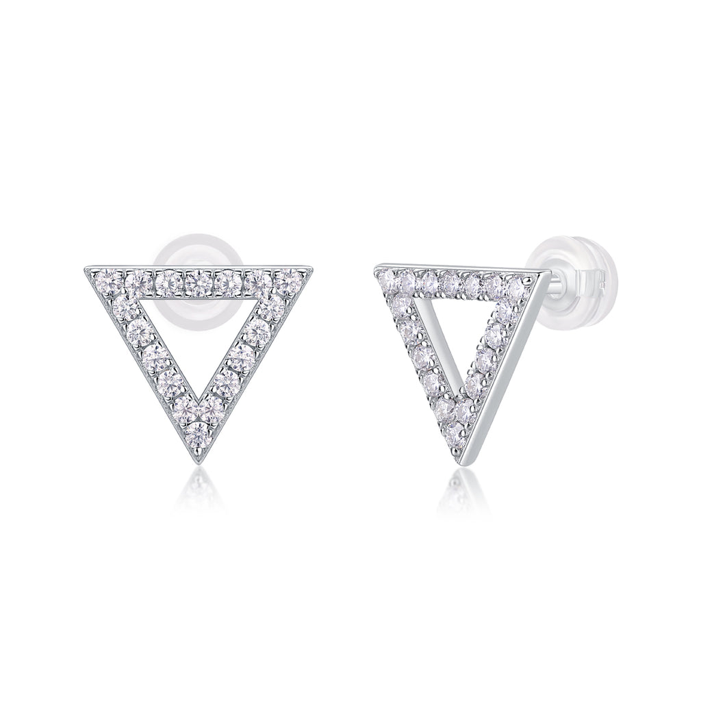 Unique - Platinum-Plated Moissanite Stud Earrings
