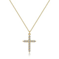 Dainty CZ Cross Pendant Necklace | 14K Gold Plated