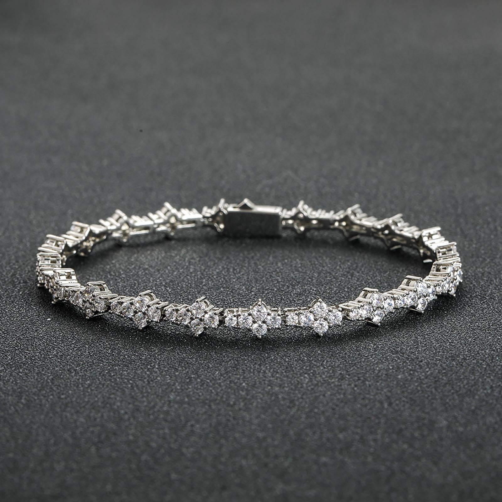 Plum Tennis Chain Zircon Bracelet | Hip Hop | Gold & Silver | 3 Sizes