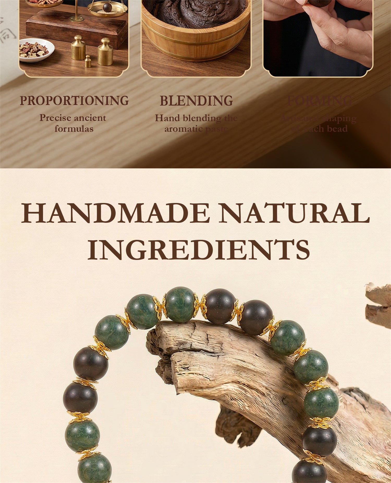 Five Elements Wu Xing Bracelet | TCM Feng Shui | Natural Stone | Qi Harmonizer