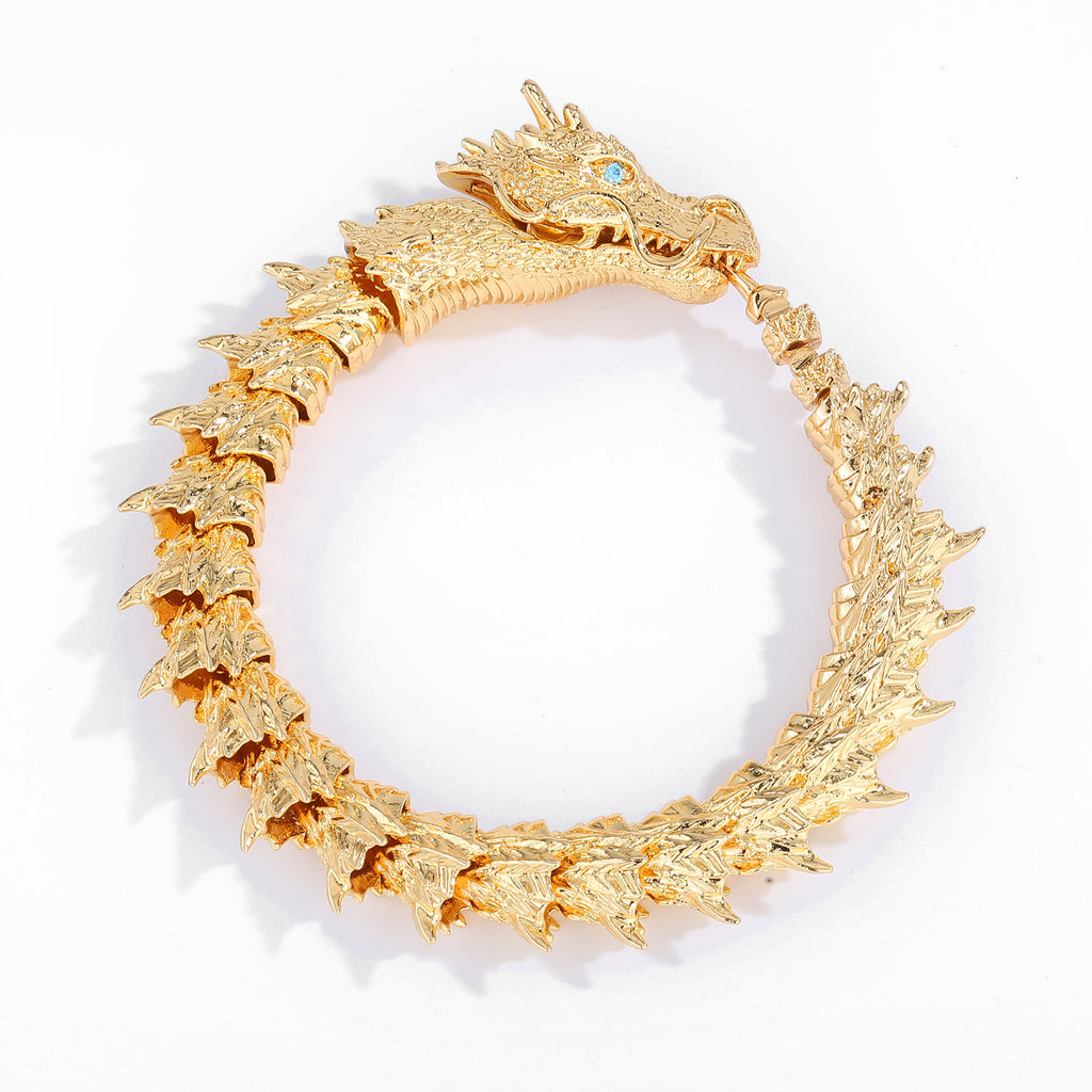 Handmade Dragon Head Bracelet | Silver | Retro Zodiac | 3 Sizes