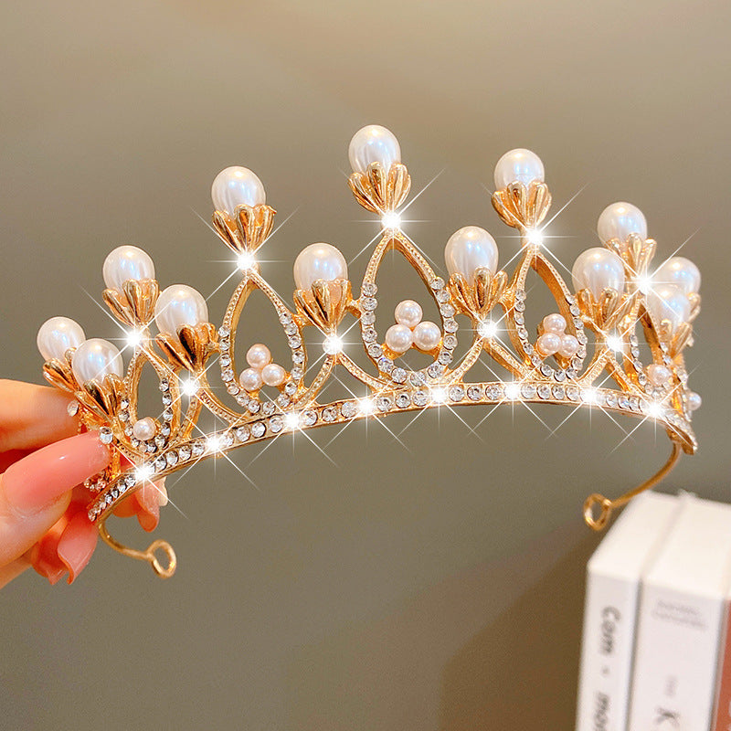 Multicolor Pearl Crown Headband | Rhinestone & Pearl | 15 Styles | Korean Handmade | Bridal & Party