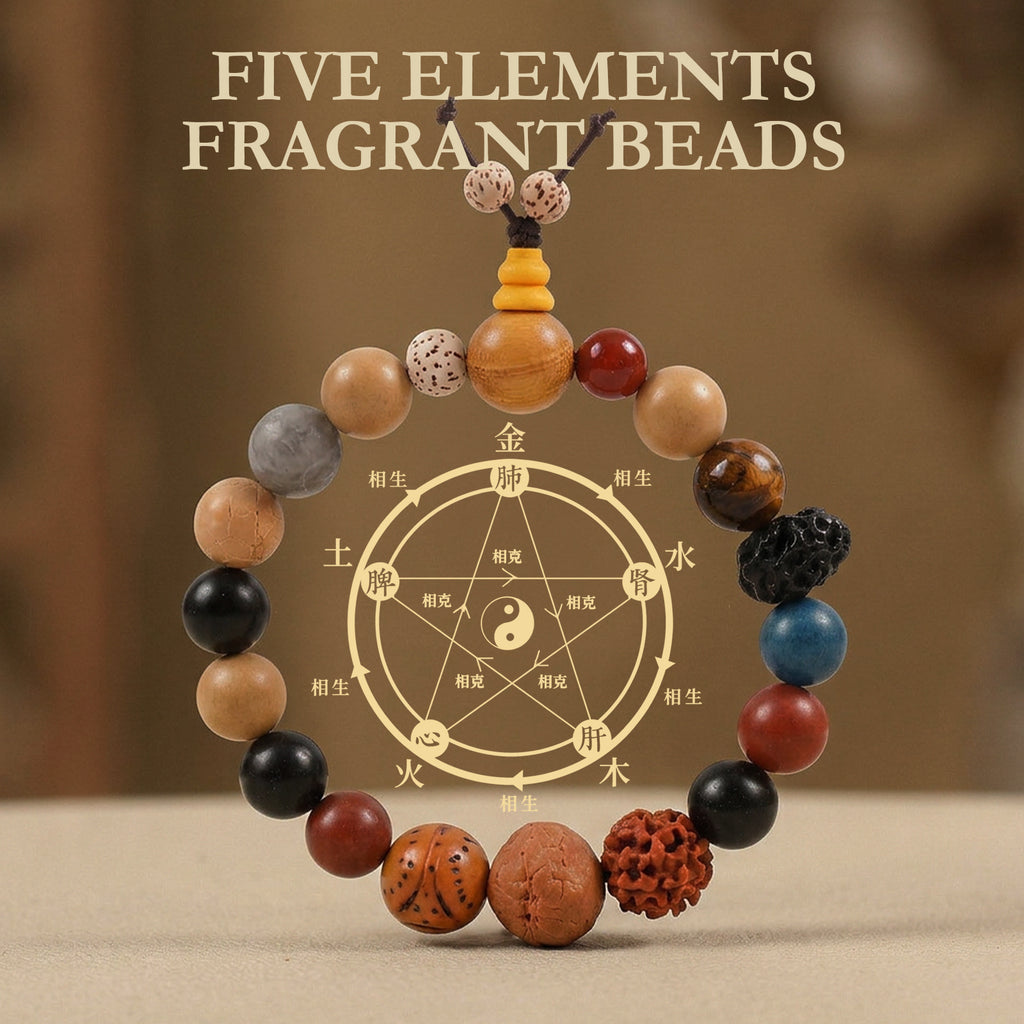 Traditional Chinese Medicine Five Elements Bracelet | Wu Xing | 4 Bead Sizes | Qi Balance