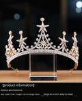 High-Grade Luxury Bridal Crown | Natural Style | Gold & Silver | Electroplated Alloy | Hair Jewelry