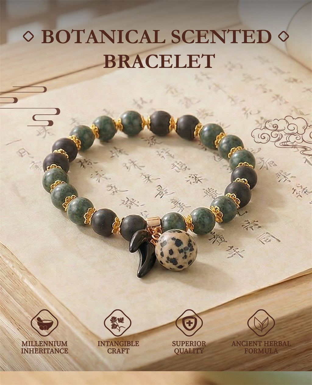 Five Elements Wu Xing Bracelet | TCM Feng Shui | Natural Stone | Qi Harmonizer