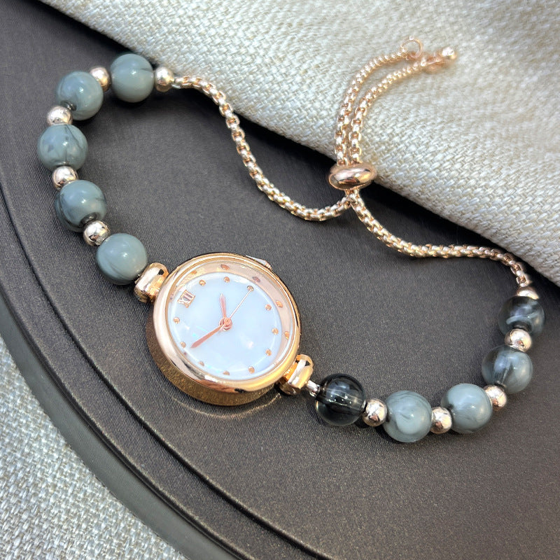 Pearl Bracelet Women's Quartz Watch | Small Dial | Adjustable Band | 6 Colors | Light Luxury