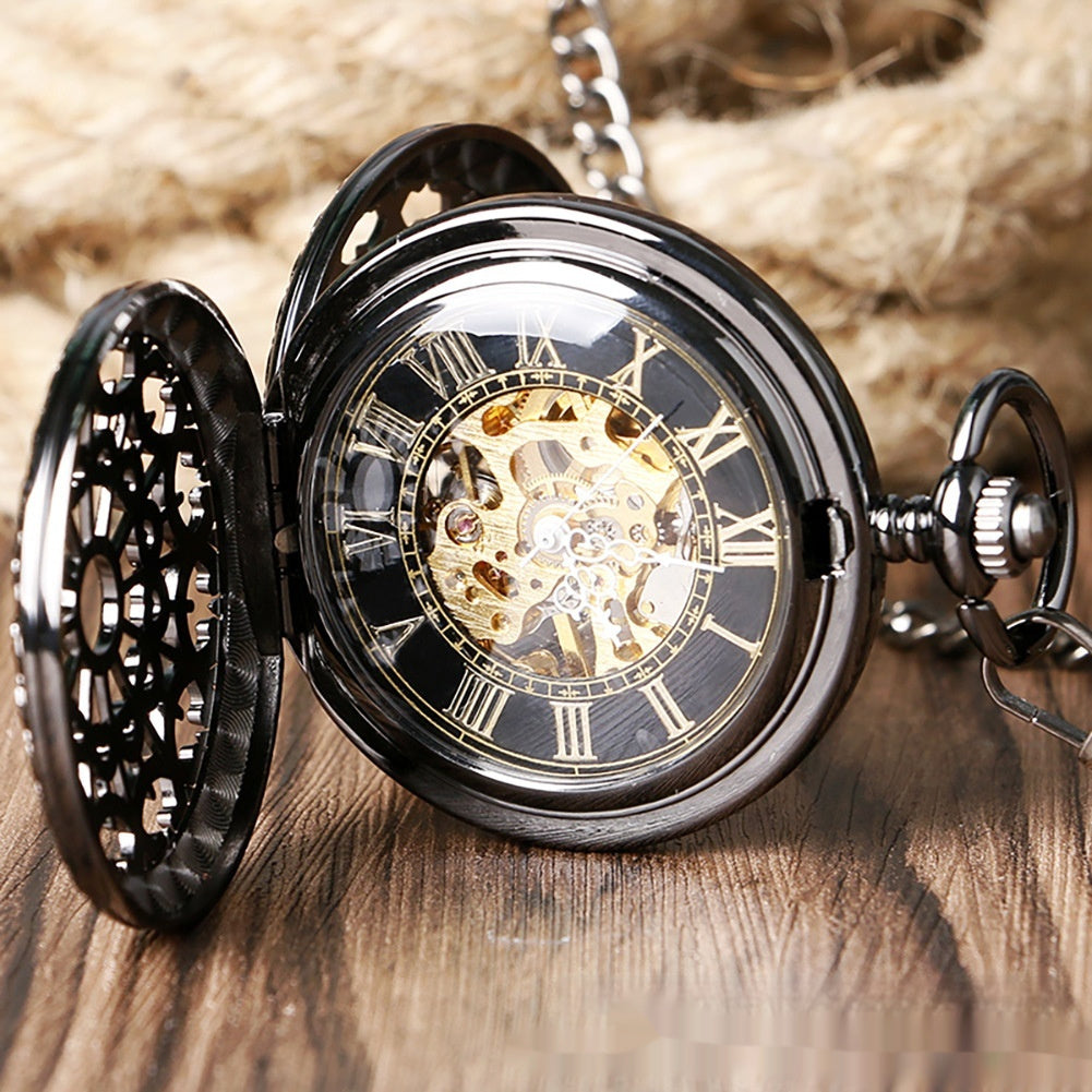Retro Spider Web Flip Pocket Watch | Antique Gun Metal | 3 Dial Styles | Unisex Statement Watch