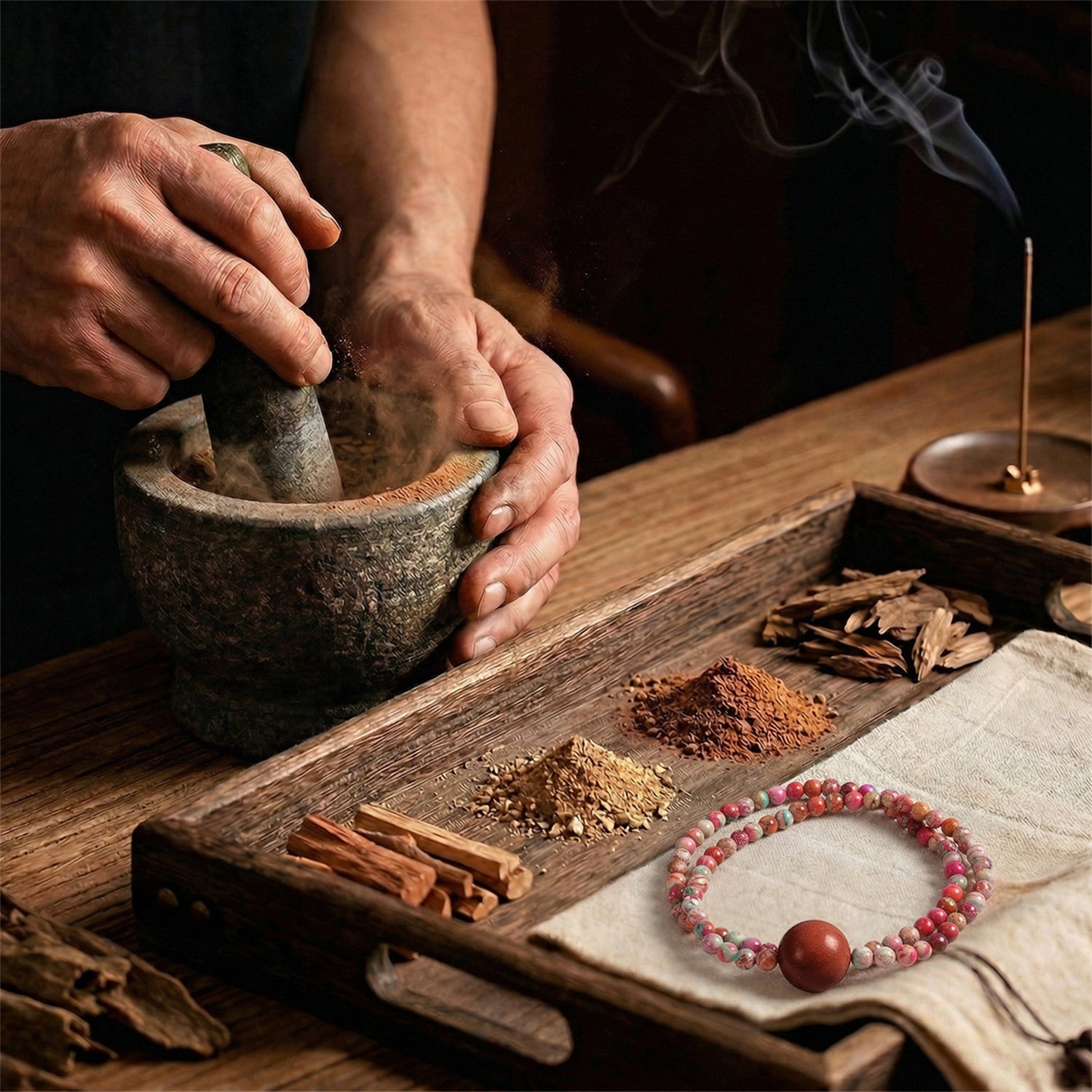 Five Elements Wu Xing Bracelet | TCM Feng Shui | Natural Stone | Energy Balance