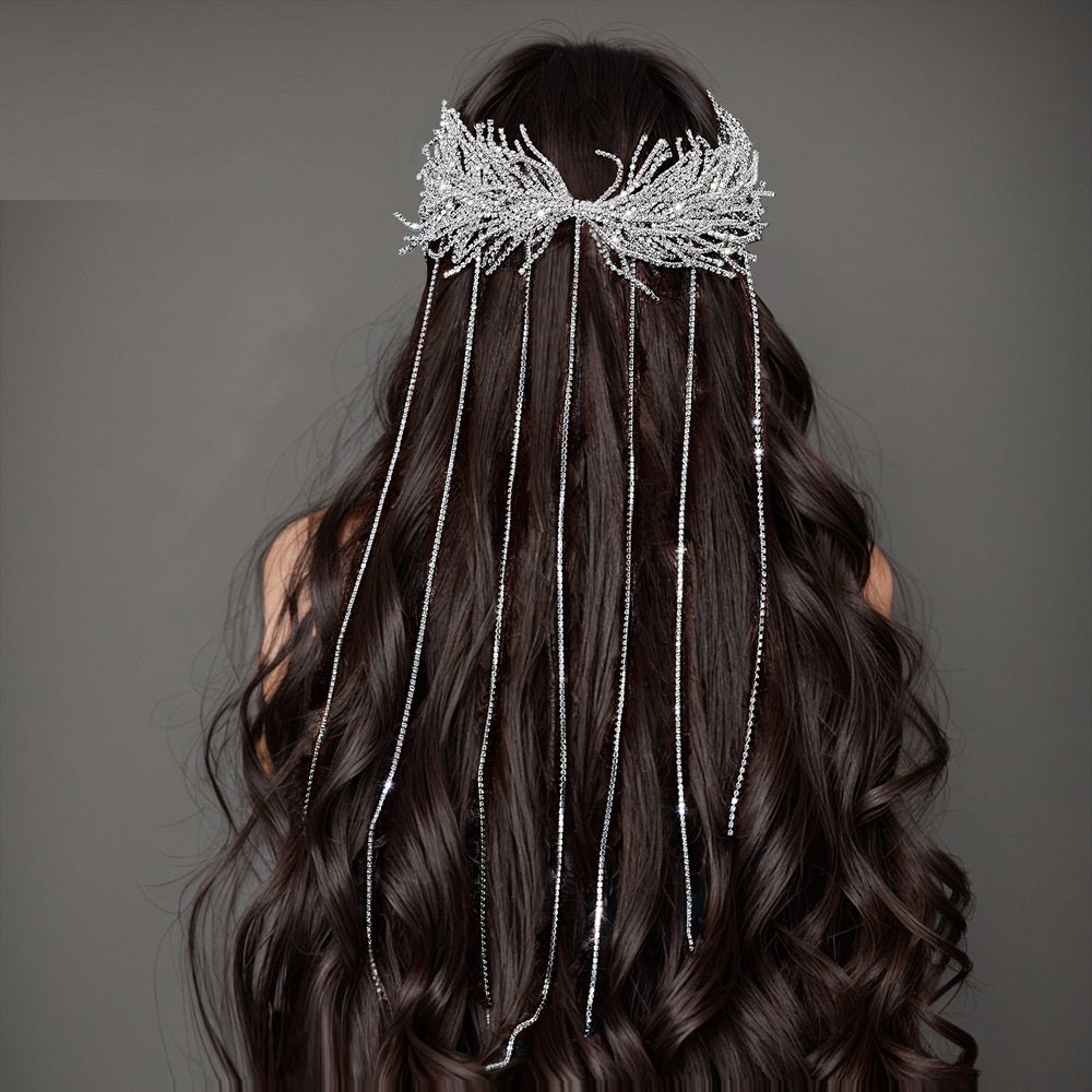 Extra Long Tassel Headband | Starry Pearl Headwear | Bohemian Bridal Hair Jewelry