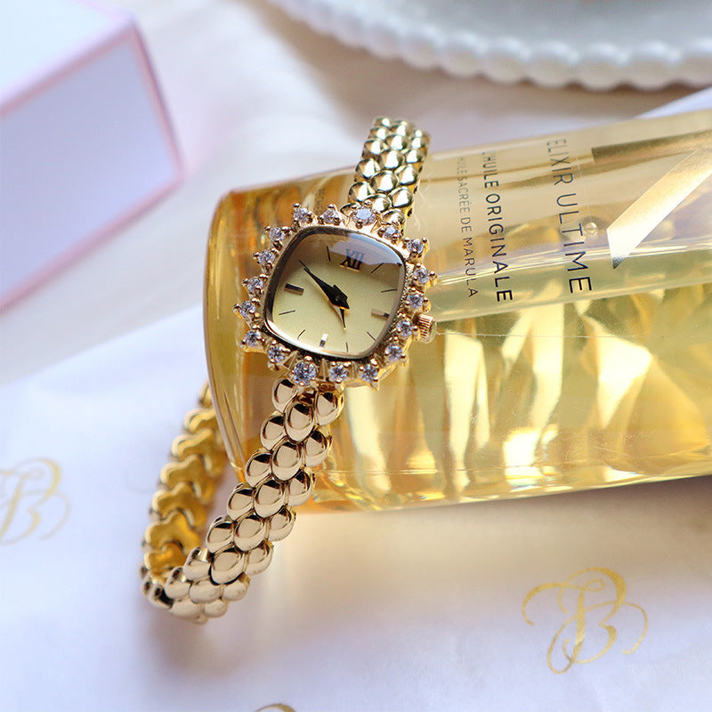 Women's Niche Vintage Thin-Chain Watch | 6mm Ultra-Thin | Gemstone Detail | 3 Styles