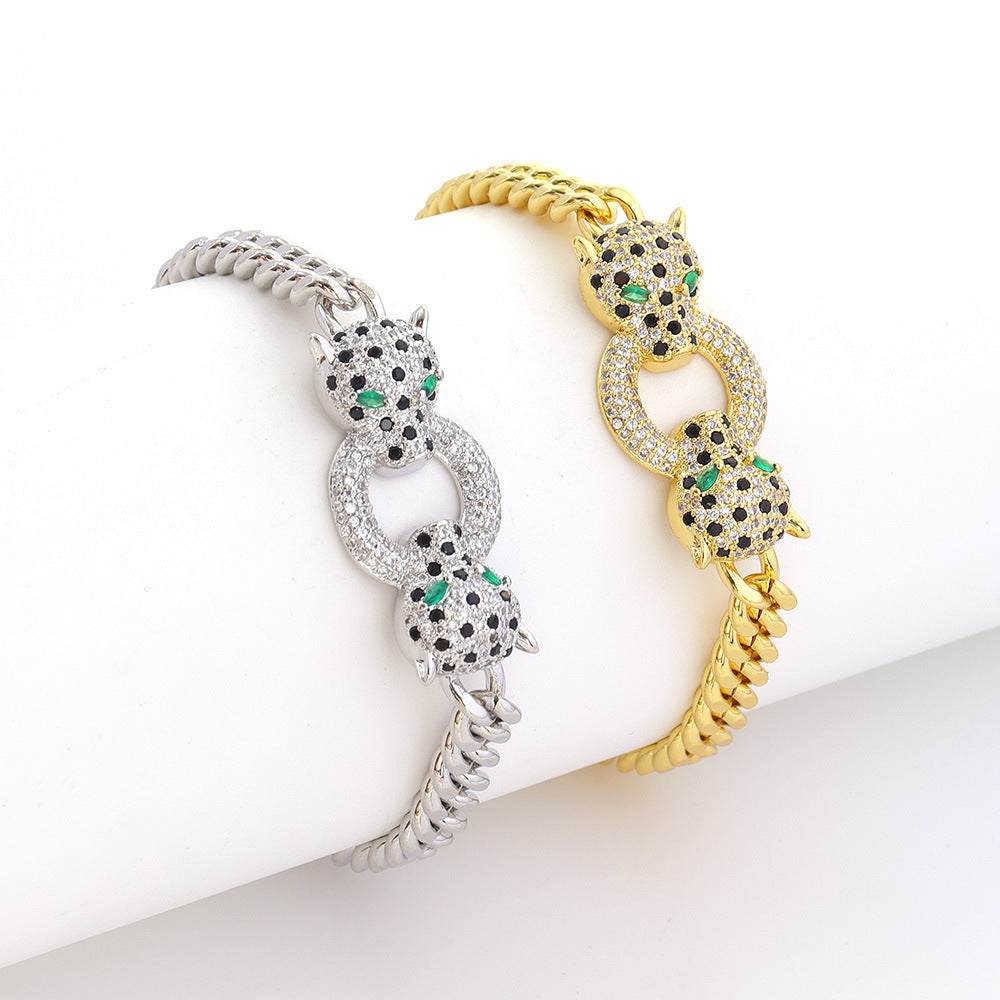 Leopard Print Luxury Bracelet | Electroplated Copper | Gold & Silver | All-Match