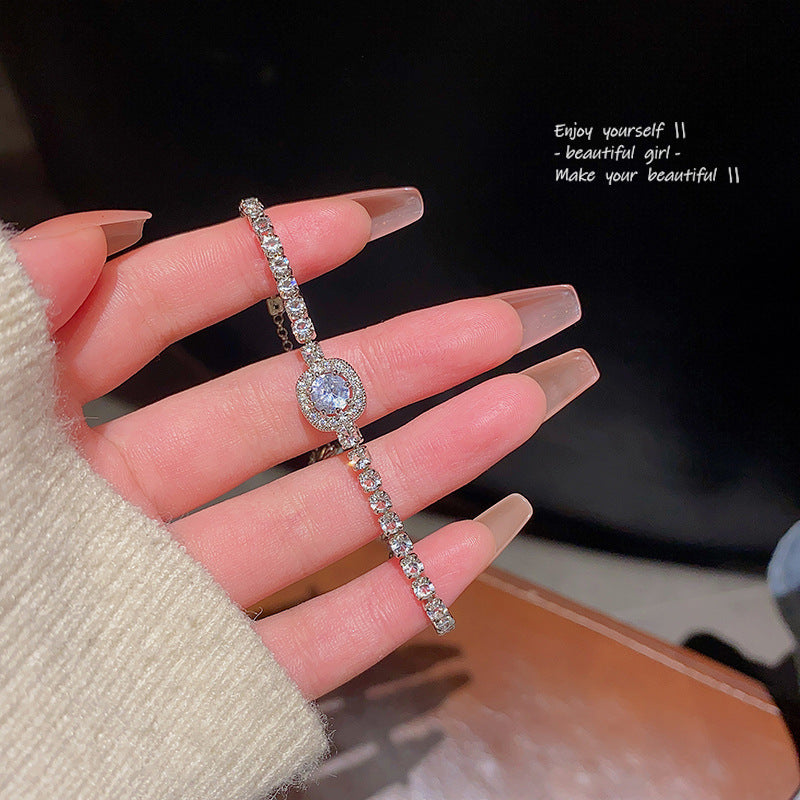 Full Zircon Square Bangle | Light Luxury | Niche Design | Women's Gift