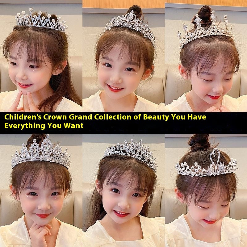 Girls' Princess Crown Hair Clip | 30 Designs | Diamond Rhinestone Pearl | Ages 3+ | Hair Jewelry