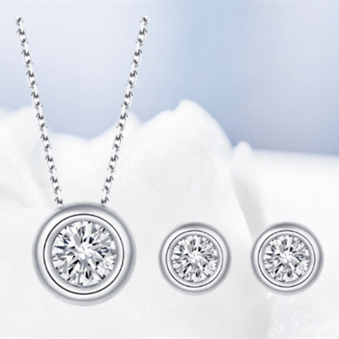 Moissanite Jewelry Set | 1ct Pendant & 0.5ct Studs | S925 Sterling Silver