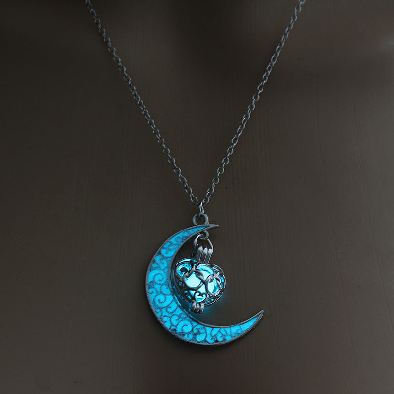 Glowing Pendant Necklaces, Silver Plated