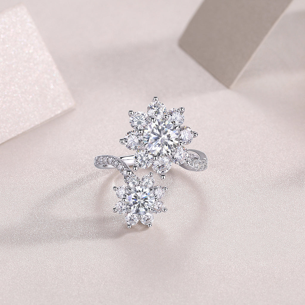 Petal Morning Dew - Diamond Ring With 1-carat Moissanite Diamond