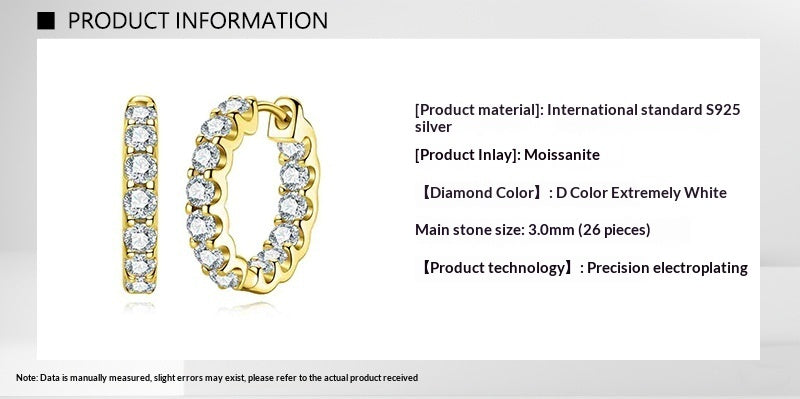 Full-Set Moissanite Earrings | GRA Certified | White & Black Moissanite | K White & Yellow Gold