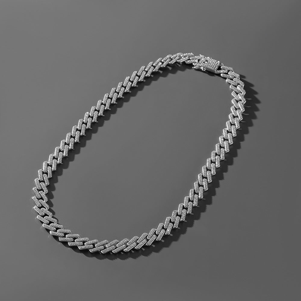 Full Diamond Cuban Link Chain | Necklace & Bracelet | Gold & Silver | Hip Hop