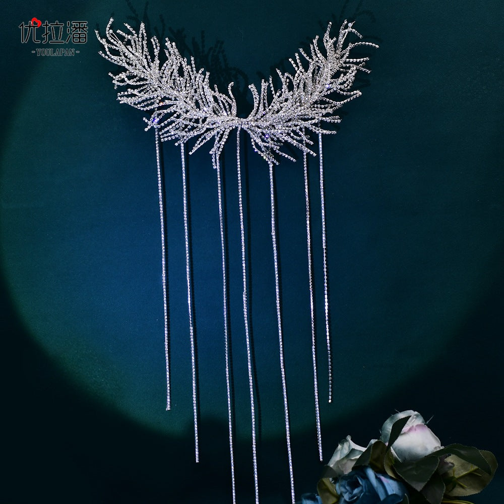 Extra Long Tassel Headband | Starry Pearl Headwear | Bohemian Bridal Hair Jewelry