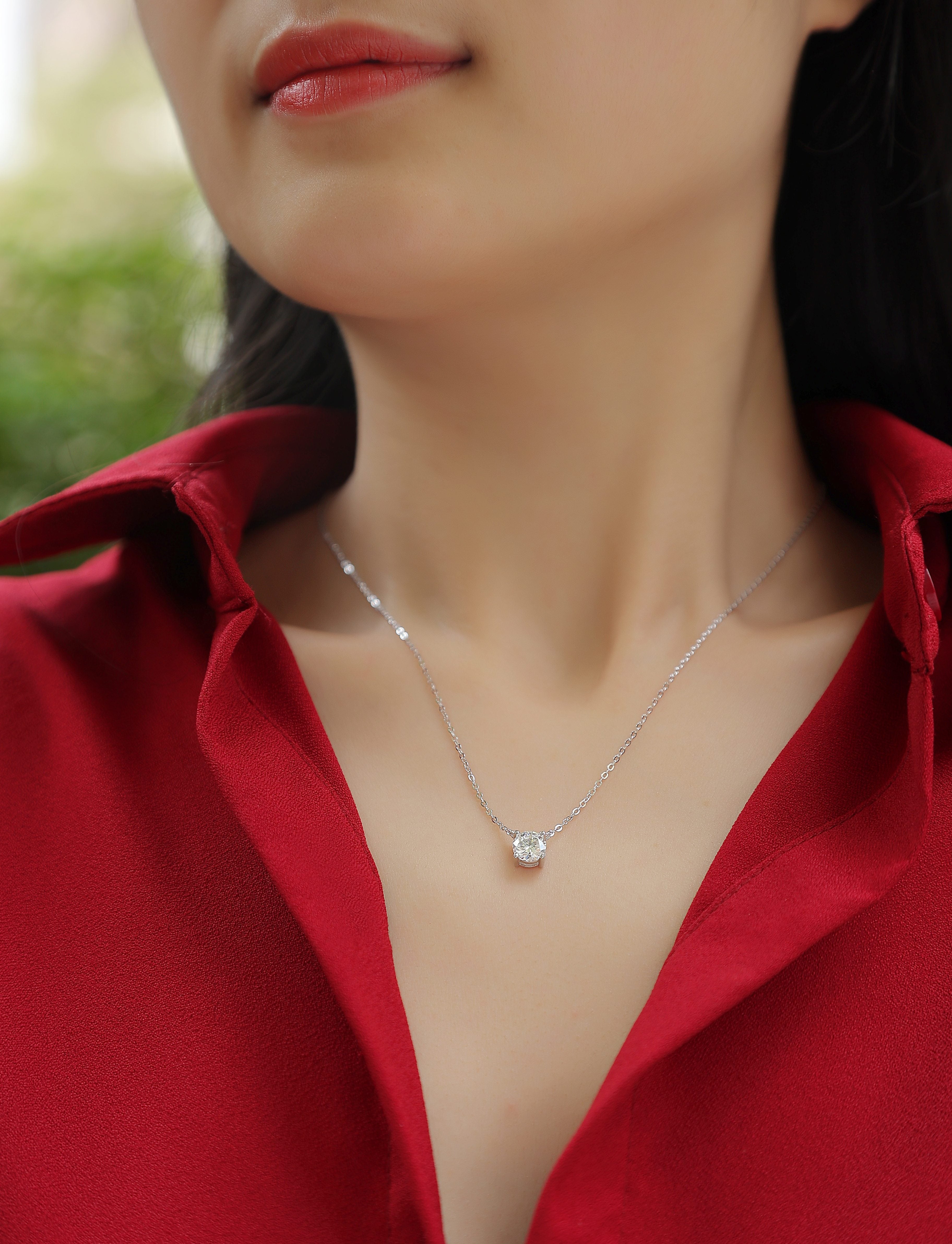 My Heart Will Last Forever - Diamond Jewelry Necklace Pendant Set With 1-carat And 2-carat Moissan Diamonds