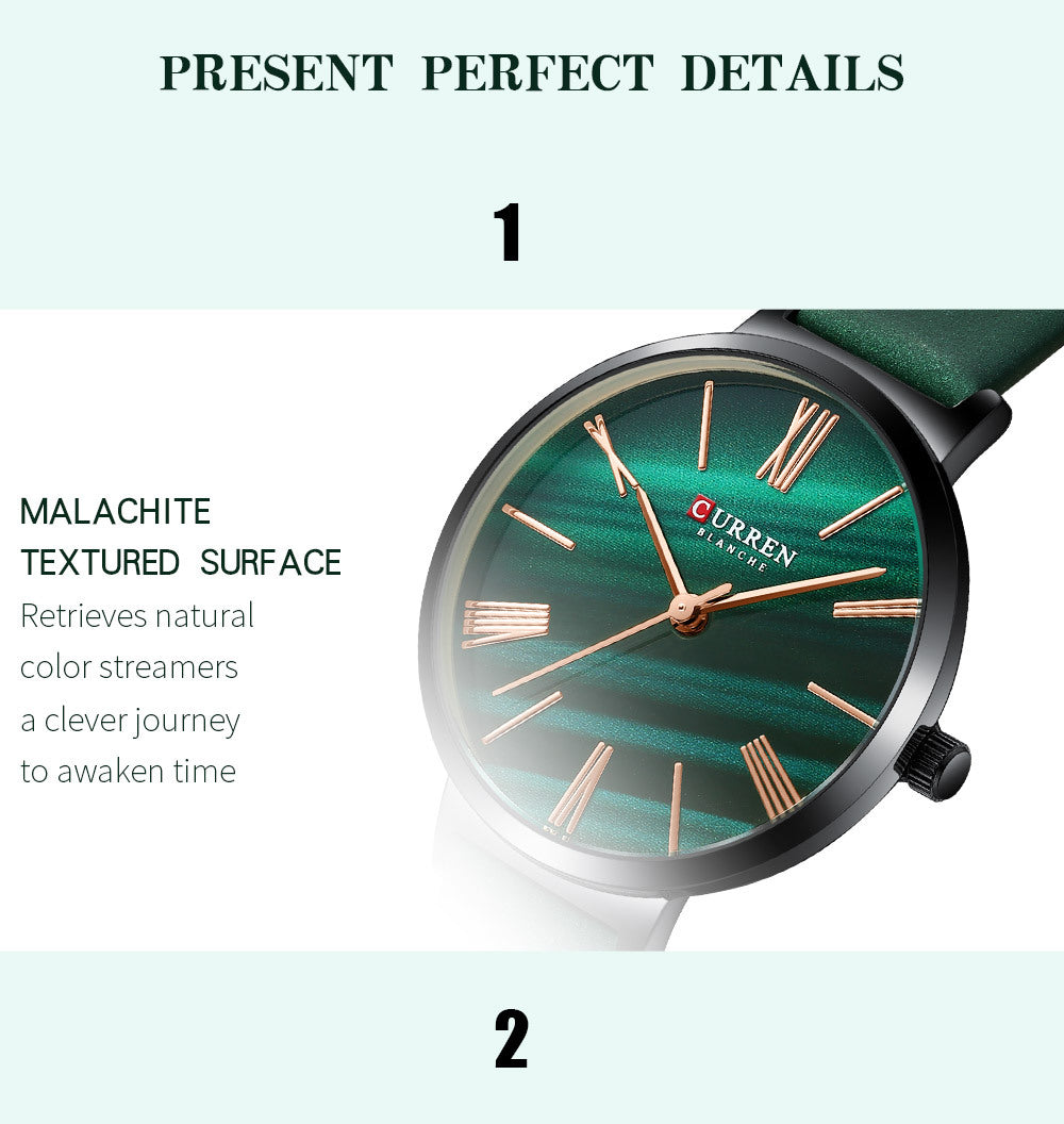 Women's Small Dial Leather Strap Watch | 8mm | 3 Color Palettes