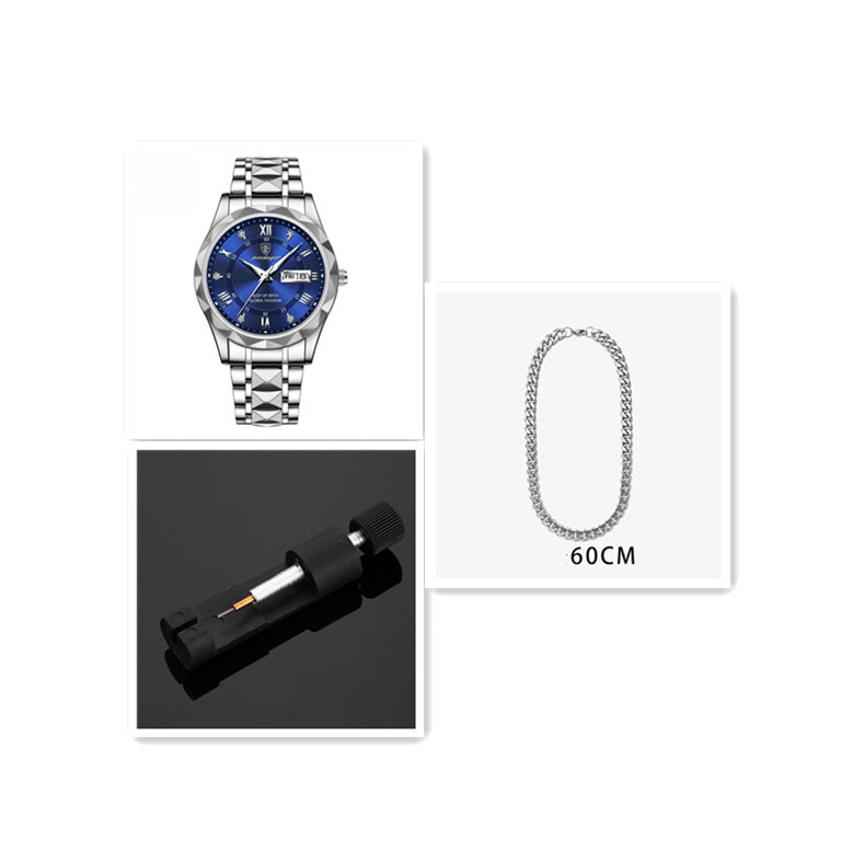 Men's Double Calendar Luminous Business Watch | Ultra-Slim 7mm | 9 Styles